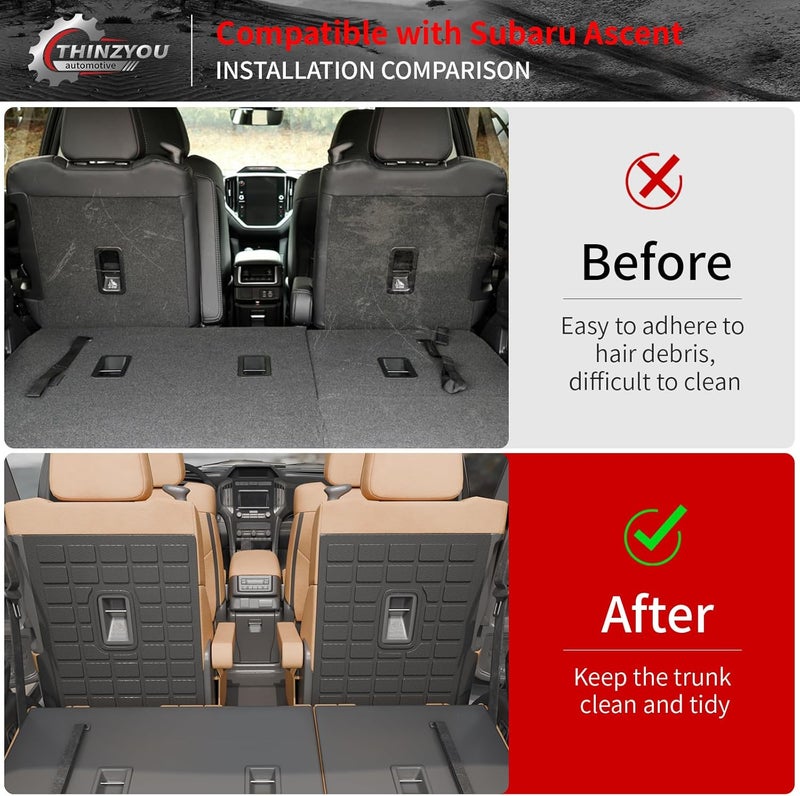 Thinzyou Kick Mats Protector Compatible with 2019-2025 2026 Subaru Ascent Back Seat Cover Protector TPE All Weather Backrest Mats 2024 Ascent Accessories (Fit 7 Seats, 2nd Row Backrest Mats) - Image 2